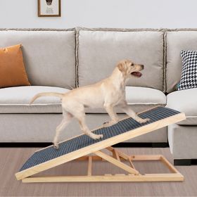 Dog Ramp for Bed, Extra Wide Excellent Traction, Pet Ramp for Small Dogs to Get on Couch Car, Non-Slip Rubber Surface, 16" Wide Hold up to 80lb