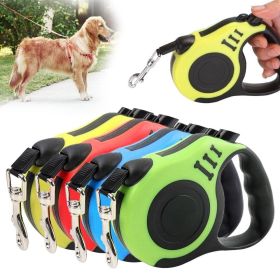 3/5M Dog Leash Durable Leash Automatic Retractable Walking Running Leads Dog Cat Leashes Extending Dogs Pet Products (Color: Green, size: 5m)